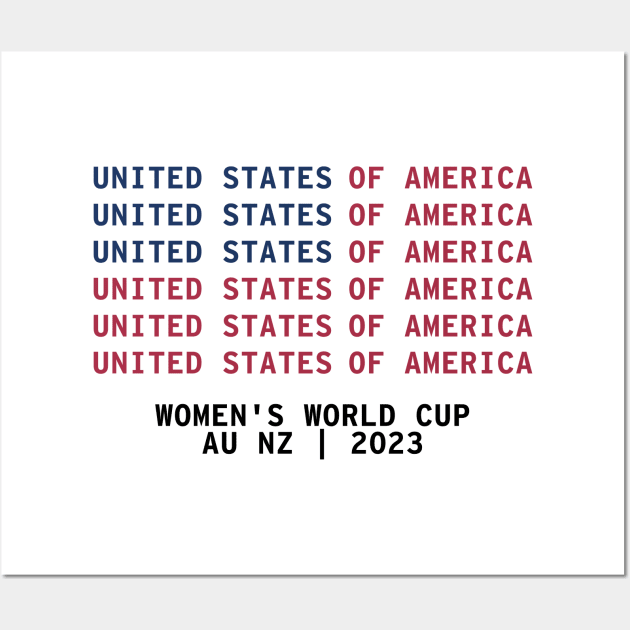 USA American Flag Soccer Women's World Cup 2023 Wall Art by Designedby-E